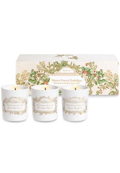 Holiday Trio of Scented Candles  Candle Gift Set  by Maison Francis Kurkdjian