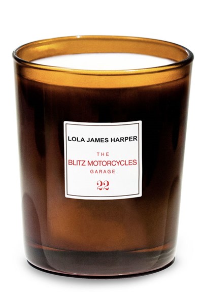 The Blitz Motorcycles Garage  Scented Candle  by Lola James Harper